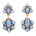Concho Denim Blue Lapis Double Golden Drop Earrings - Barse Jewelry