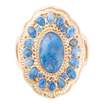 Concho Denim Blue Lapis Golden Ring - Barse Jewelry