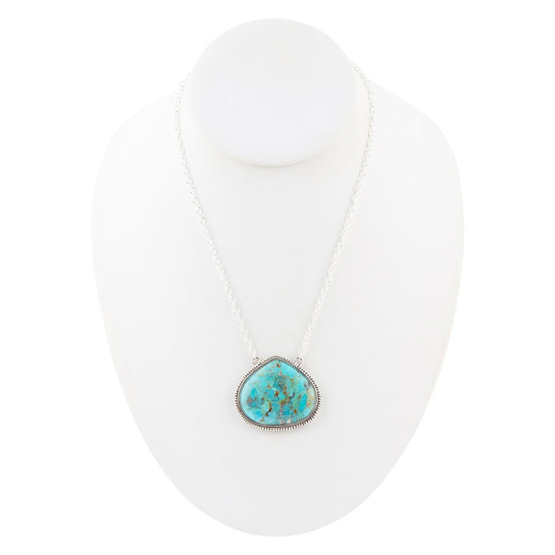 Corinth Blue Turquoise Pendant Necklace - Barse Jewelry