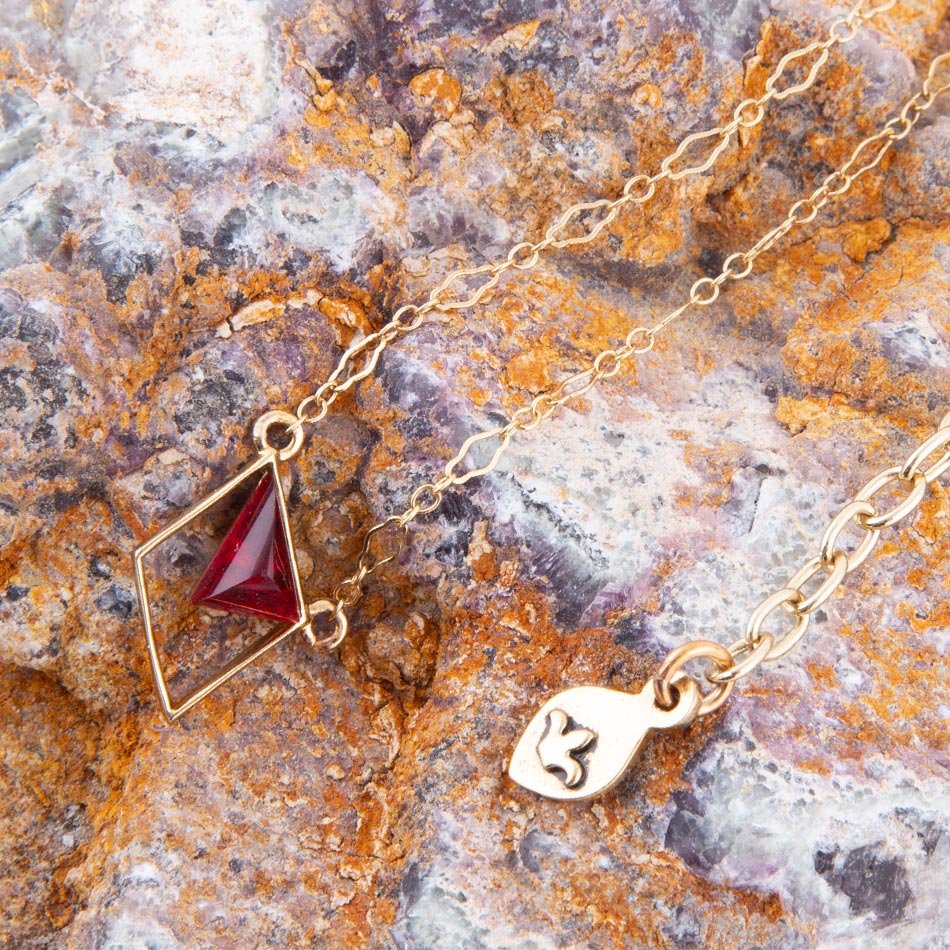 Corundum and Bronze Triangle Necklace - Barse Jewelry