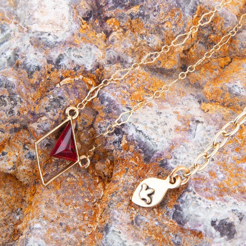 Corundum and Bronze Triangle Necklace - Barse Jewelry