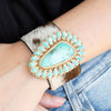 Cowgirl Up Turquoise and Cowhide Cuff Bracelet - Barse Jewelry