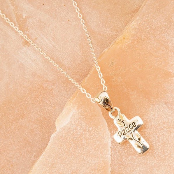 Cross of Love Sterling Silver Pendant Necklace - Barse Jewelry