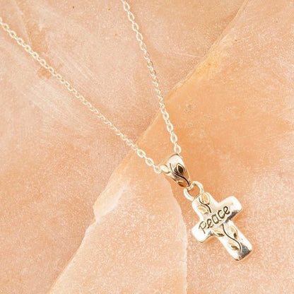 Cross of Love Sterling Silver Pendant Necklace - Barse Jewelry