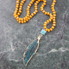 Crystal Feather Necklace - Barse Jewelry
