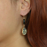 Dalmatian Jasper Black Onyx Golden Drop Earrings - Barse Jewelry