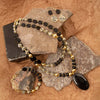 Dalmatian Jasper Black Onyx Golden Link Bracelet - Barse Jewelry