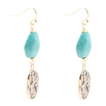 Dalmatian Jasper Blue Magnesite Golden Drop Earrings - Barse Jewelry