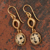 Dalmatian Jasper Golden Drop Earrings - Barse Jewelry