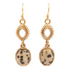 Dalmatian Jasper Golden Drop Earrings - Barse Jewelry