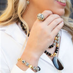 Dalmatian jasper Golden Statement Ring - Barse Jewelry