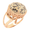 Dalmatian jasper Golden Statement Ring - Barse Jewelry