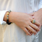 Dalmatian jasper Golden Statement Ring - Barse Jewelry