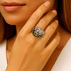 Dalmatian jasper Golden Statement Ring - Barse Jewelry