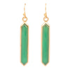 Deco Green Agate Golden Drop Earrings - Barse Jewelry