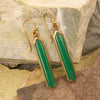 Deco Green Agate Golden Drop Earrings - Barse Jewelry