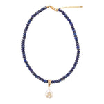 Denim Blue Lapis Golden Pendant Necklace - Barse Jewelry