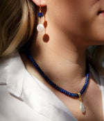 Denim Blue Lapis Golden Pendant Necklace - Barse Jewelry