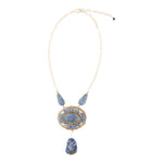 Denim Blue Lapis Sterling Silver Concho Drop Necklace - Barse Jewelry