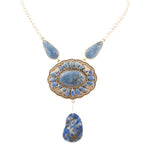 Denim Blue Lapis Sterling Silver Concho Drop Necklace - Barse Jewelry