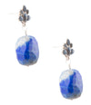 Denim Blue Lapis Sterling Silver Concho Post Drop Earrings - Barse Jewelry