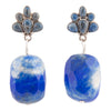 Denim Blue Lapis Sterling Silver Concho Post Drop Earrings - Barse Jewelry