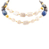 Denim Blues Lapis and Pearl Golden Strang Necklace - Barse Jewelry