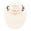 Denim Blues Lapis and Pearl Golden Strang Necklace - Barse Jewelry