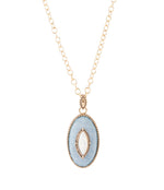 Denim Dreams White Mother of Pearl Golden Pendant Necklace - Barse Jewelry