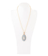 Denim Dreams White Mother of Pearl Golden Pendant Necklace - Barse Jewelry