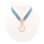 Denim Dreams White Mother of Pearl Ribbon Necklace - Barse Jewelry