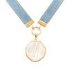 Denim Dreams White Mother of Pearl Ribbon Necklace - Barse Jewelry