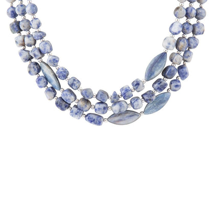 Denim Kyanite Blue Lapis Sterling Silver Strand Necklace - Barse Jewelry
