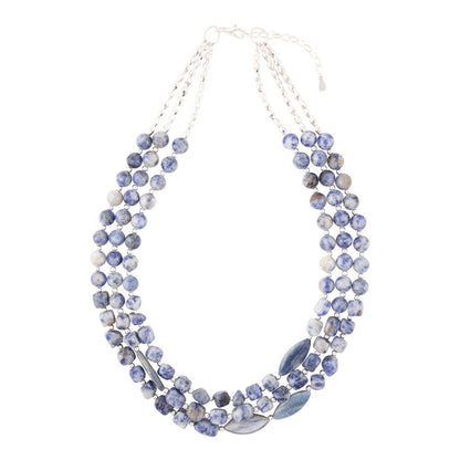 Denim Kyanite Blue Lapis Sterling Silver Strand Necklace - Barse Jewelry