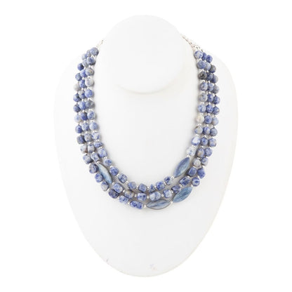 Denim Kyanite Blue Lapis Sterling Silver Strand Necklace - Barse Jewelry