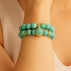 Double Dip Blue Magnesite Golden Bracelet Set - Barse Jewelry