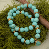 Double Dip Blue Magnesite Golden Bracelet Set - Barse Jewelry