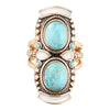 Double Up Turquoise and Mother of Pearl Ring - Barse Jewelry