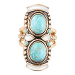 Double Up Turquoise and Mother of Pearl Ring - Barse Jewelry