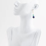 Dreamy Blue Lapis Green Golden Drop Earrings - Barse Jewelry