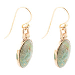 Drops of Blue Turquoise Golden Bronze Drop Earrings - Barse Jewelry
