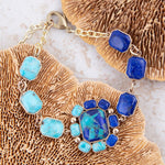 Duality Blue Lapis and Turquoise Golden Braclet - Barse Jewelry
