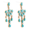 Durango Blue Turquoise Golden Chandelier Earrings - Barse Jewelry