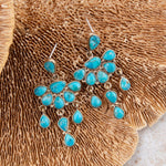 Durango Blue Turquoise Golden Chandelier Earrings - Barse Jewelry