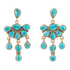 Durango Blue Turquoise Golden Chandelier Earrings - Barse Jewelry