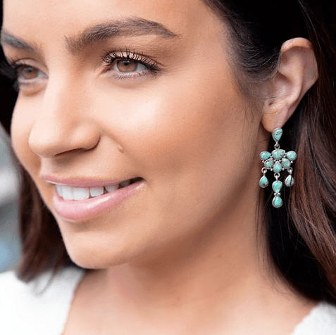 Durango Blue Turquoise Sterling Silver Post Drop Earrings - Barse Jewelry