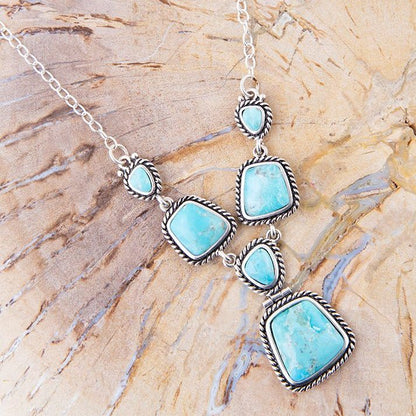 Earth and Sky Blue Turquoise Sterling Silver Necklace - Barse Jewelry