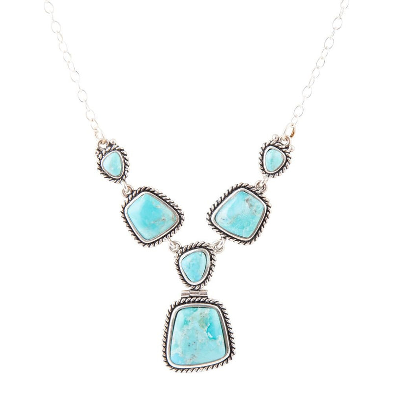 Earth and Sky Blue Turquoise Sterling Silver Necklace - Barse Jewelry