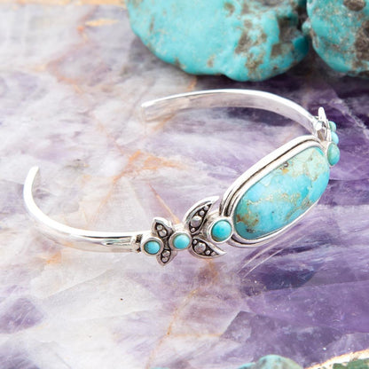 Emile Blue Turquoise Silver Cuff Bracelet