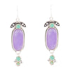 Emile Purple Quartz and Blue Turquoise Sterling Silver Drop Earrings - Barse Jewelry